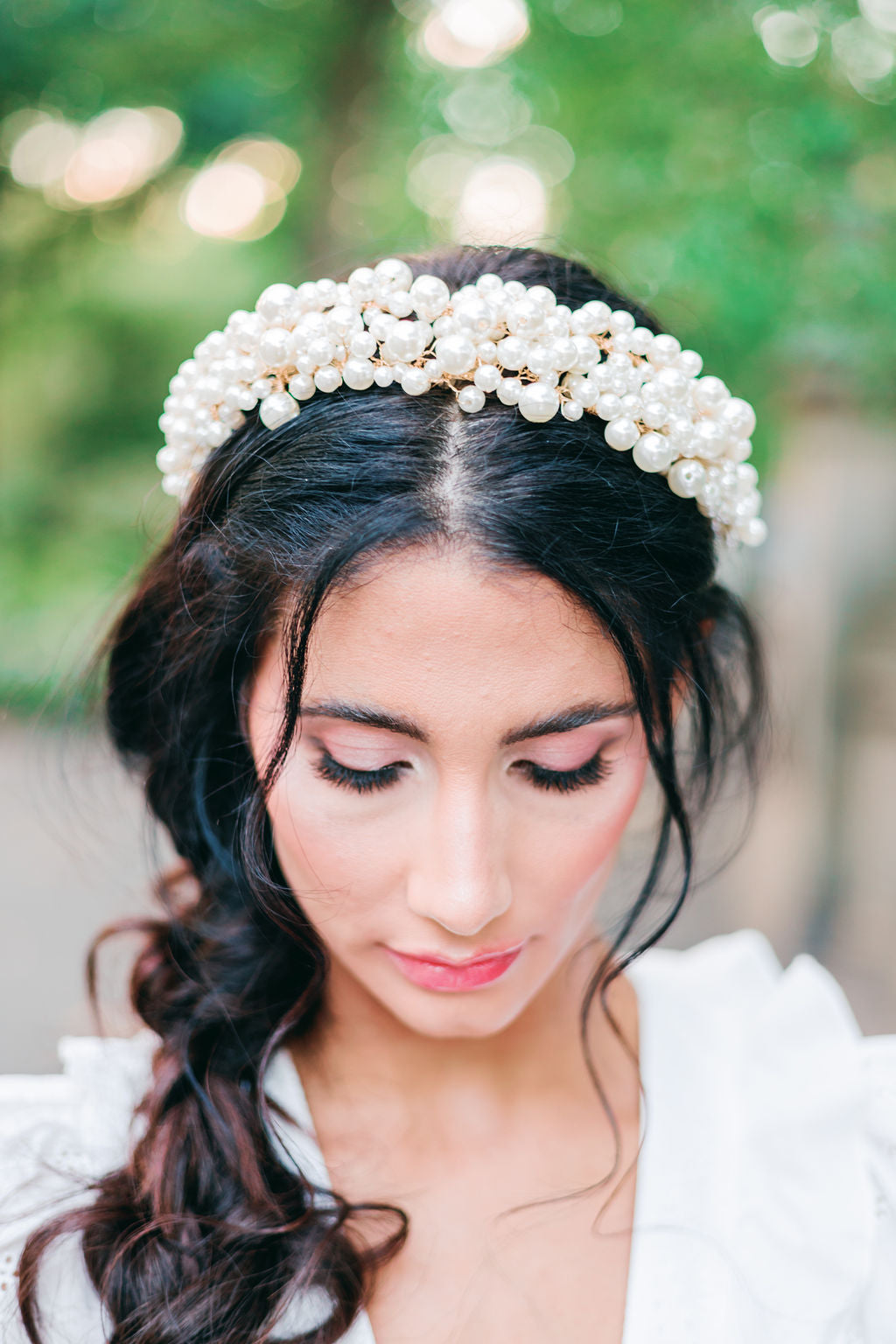 PENELOPE Hand top Beaded Pearls, Wedding Headband (Ivory) | Handmade in Melbourne, Australia | FREE SHIPPING